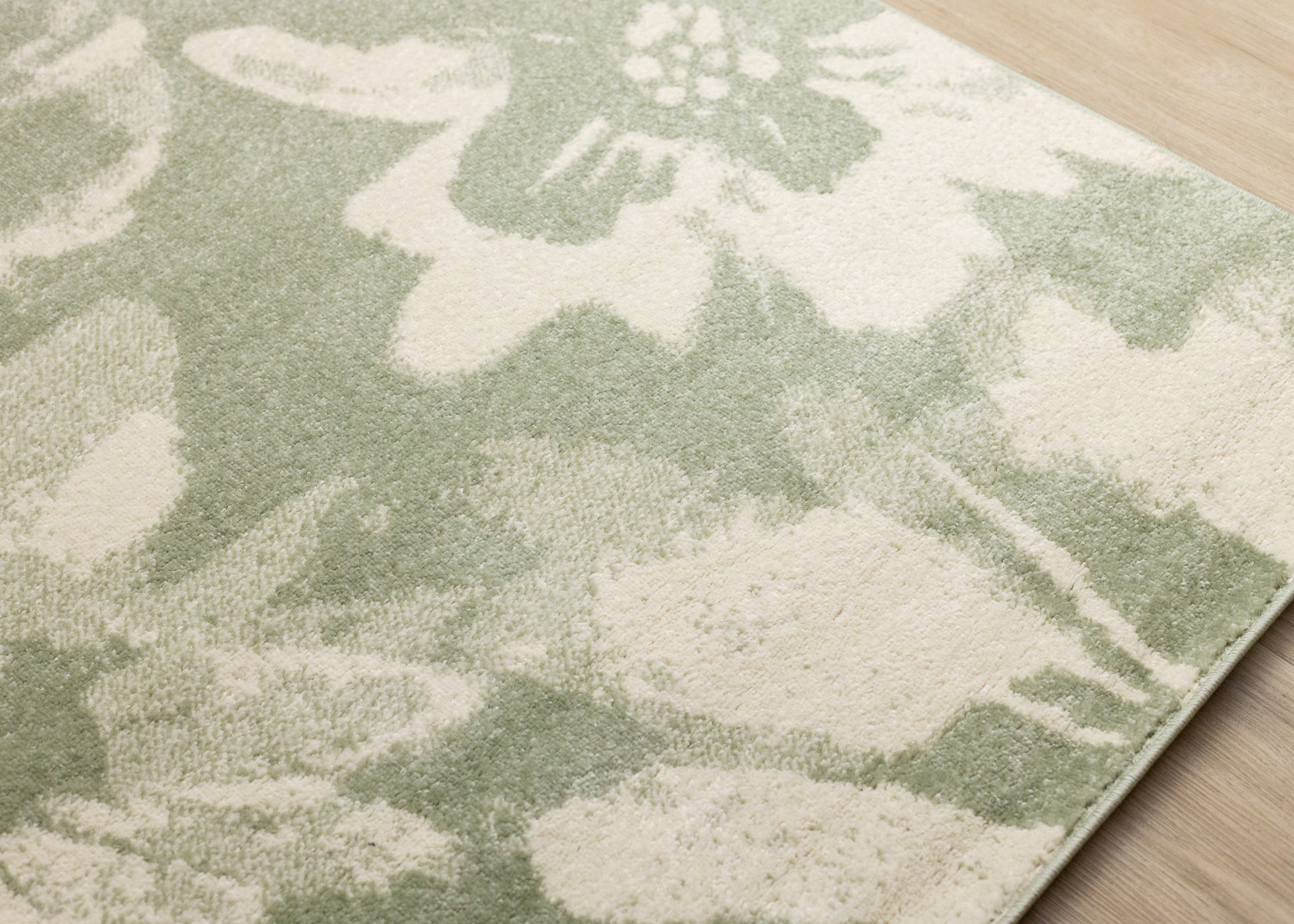 Contemporary Botanical Green Area Rug-4