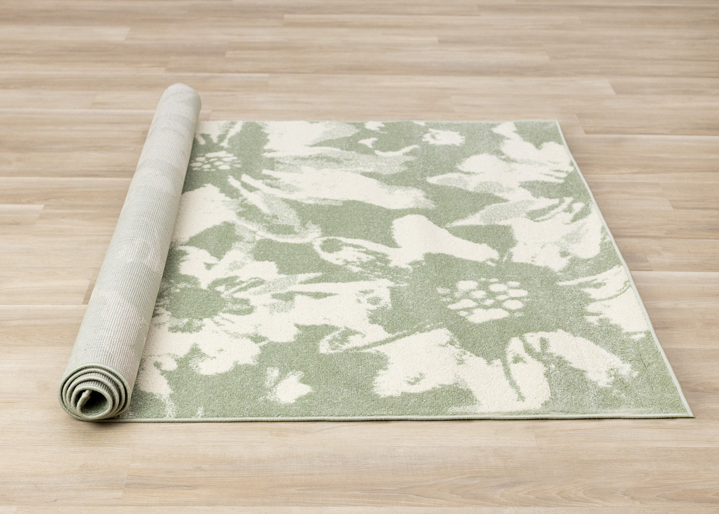 Contemporary Botanical Green Area Rug-7