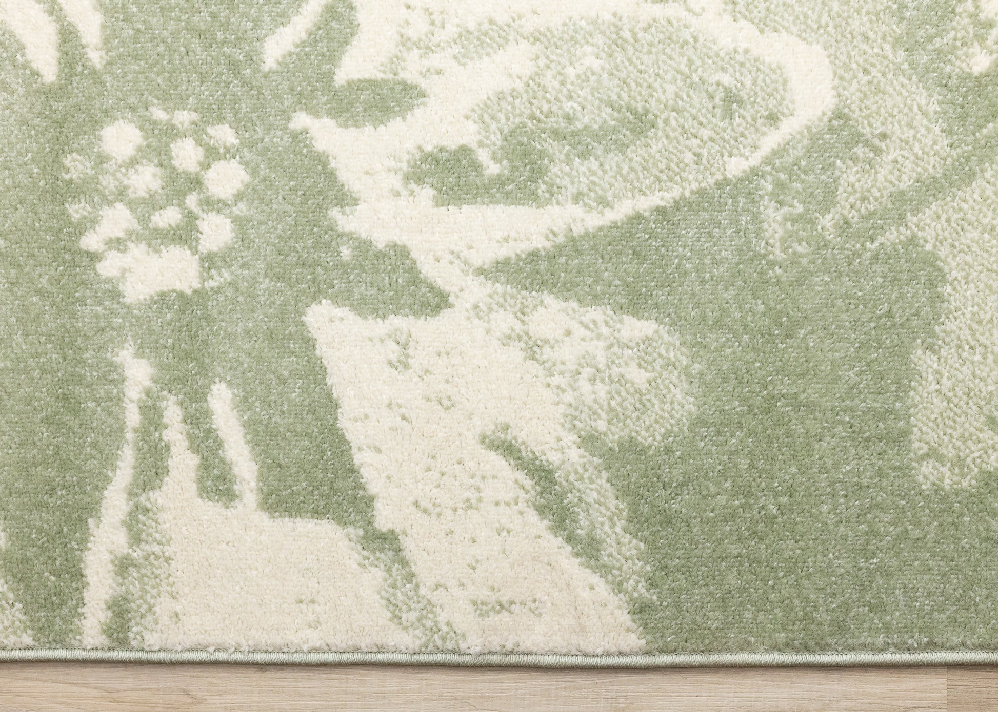 Contemporary Botanical Green Area Rug-8