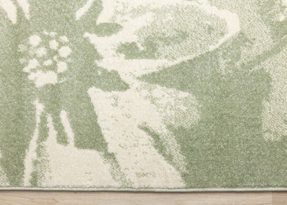 Contemporary Botanical Green Area Rug-8