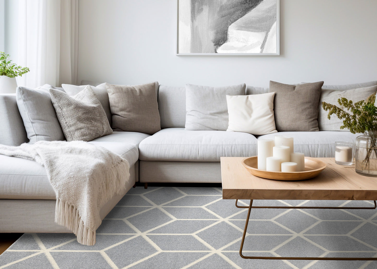 Contemporary Geometric Blue Area Rug-3