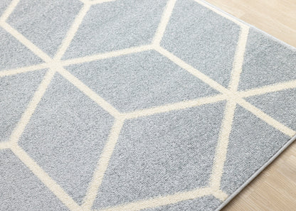 Contemporary Geometric Blue Area Rug-4