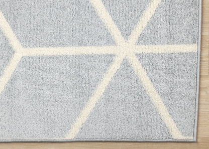 Contemporary Geometric Blue Area Rug-5
