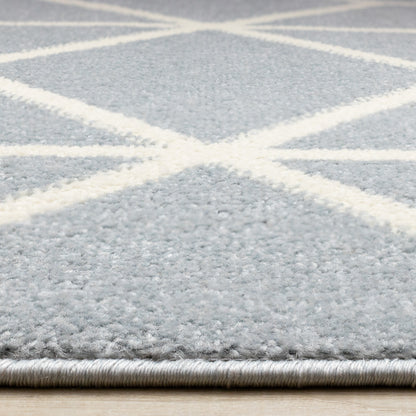 Contemporary Geometric Blue Area Rug-9