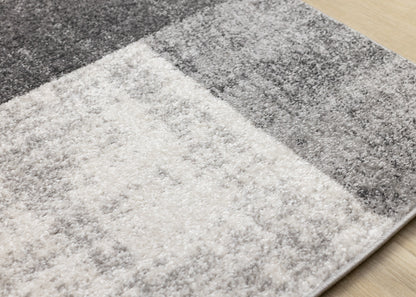 Contemporary Distressed Geometric Grey Area Rug