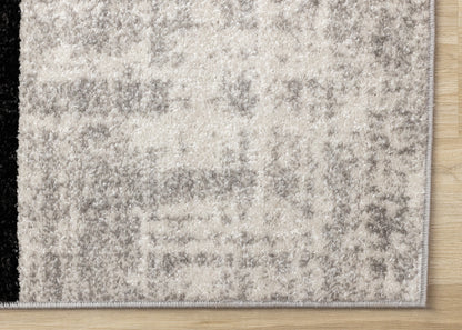 Contemporary Distressed Geometric Grey Area Rug