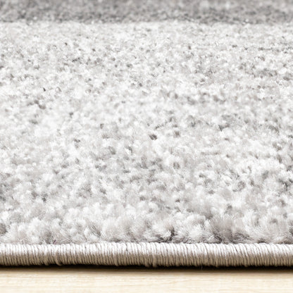 Contemporary Distressed Geometric Grey Area Rug