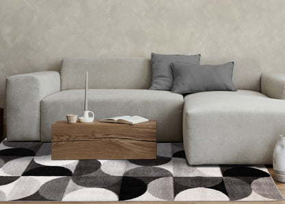 Mid-Century Geometric Grey Area Rug