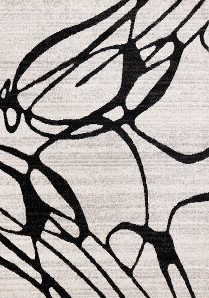 Contemporary Distressed Organic Grey Area Rug