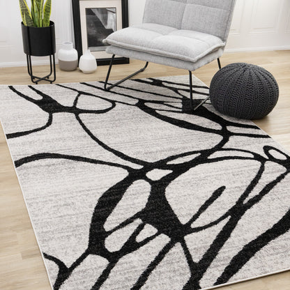 Contemporary Distressed Organic Grey Area Rug