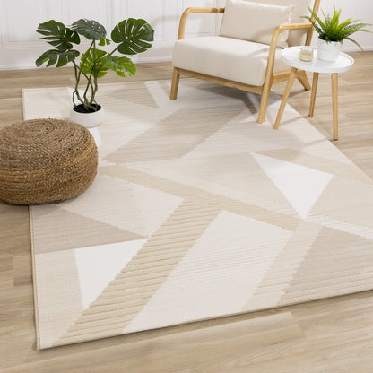 Modern Geometric Beige Area Rug