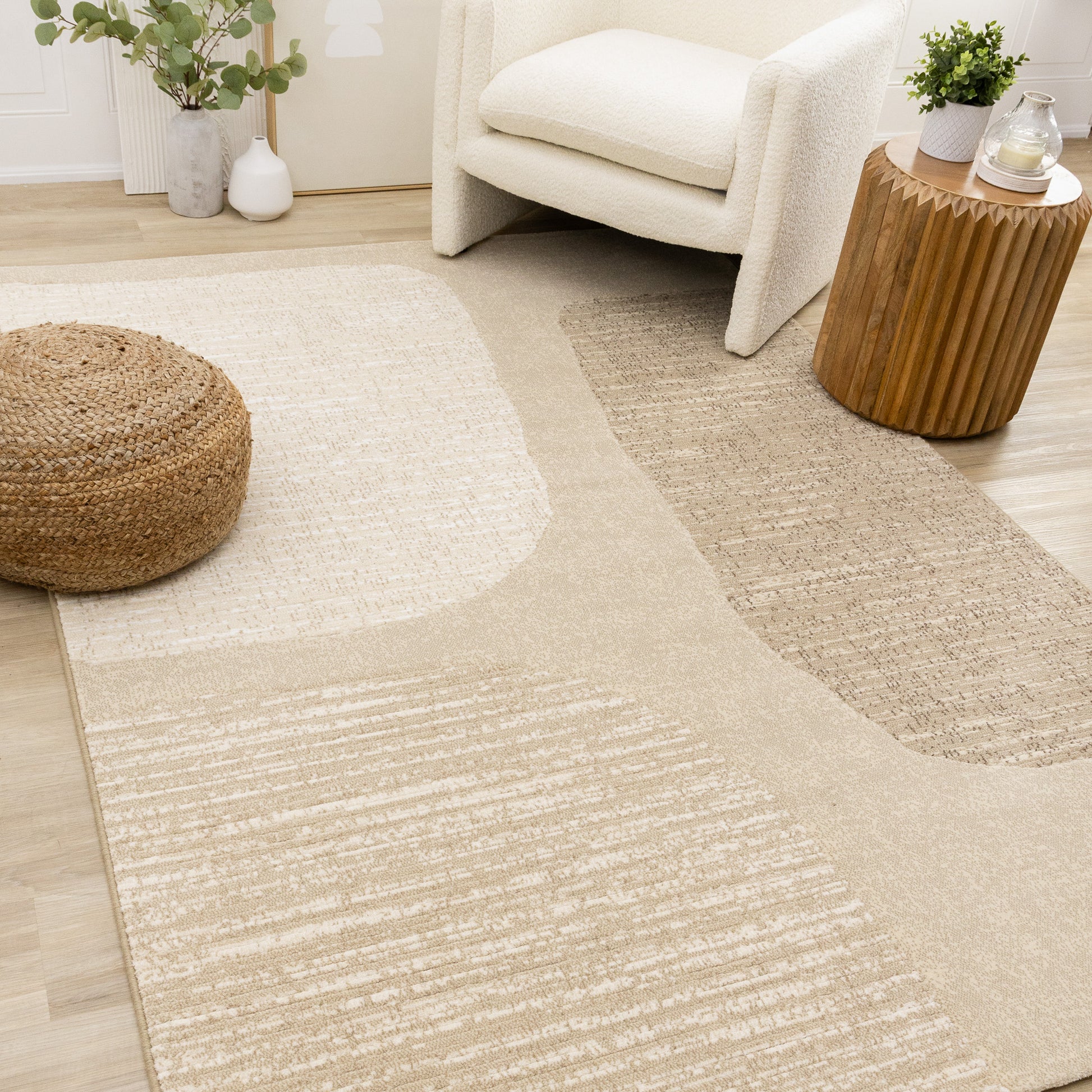 Art Distressed Beige Area Rug-2