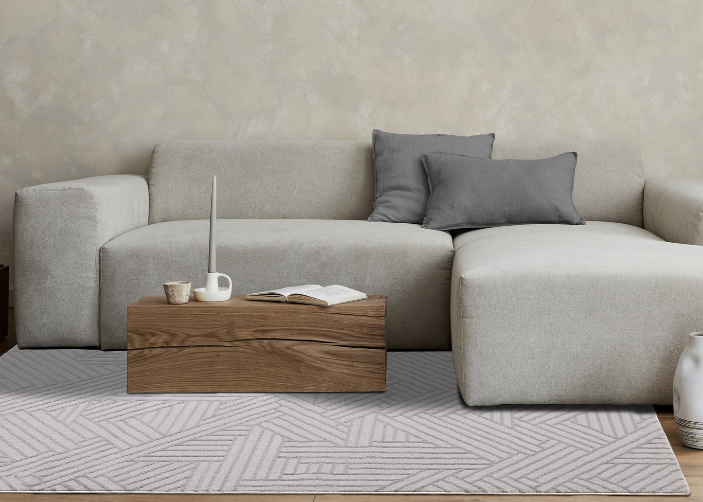 Modern Geometric Grey Area Rug