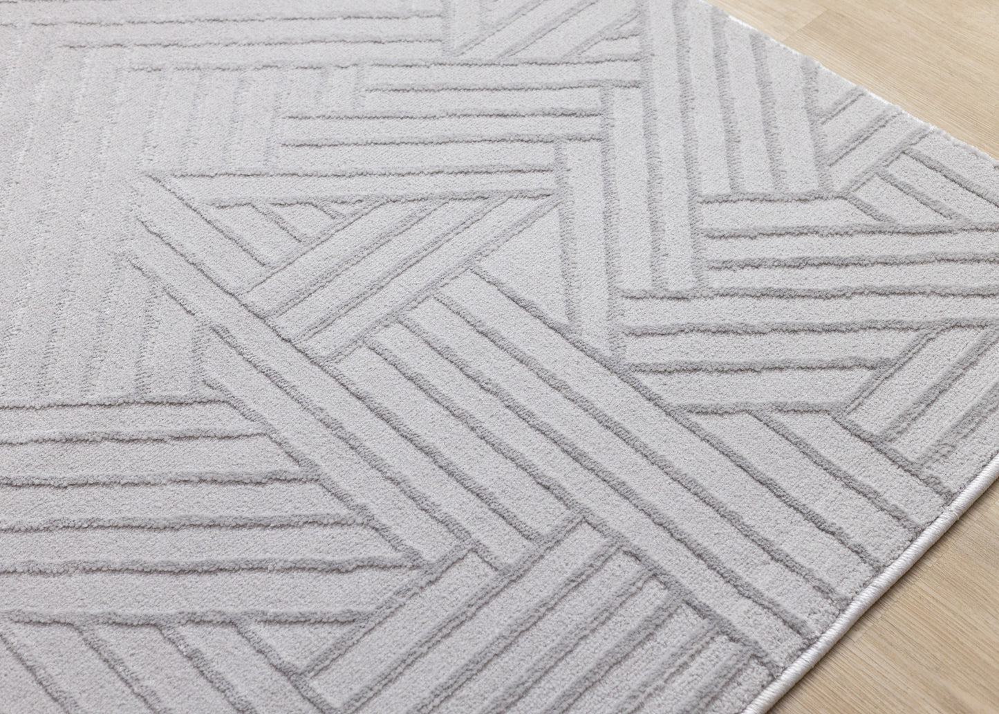 Modern Geometric Grey Area Rug