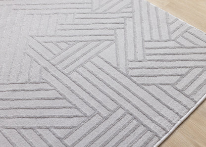Modern Geometric Grey Area Rug