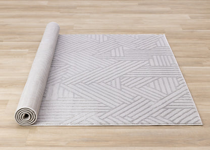 Modern Geometric Grey Area Rug
