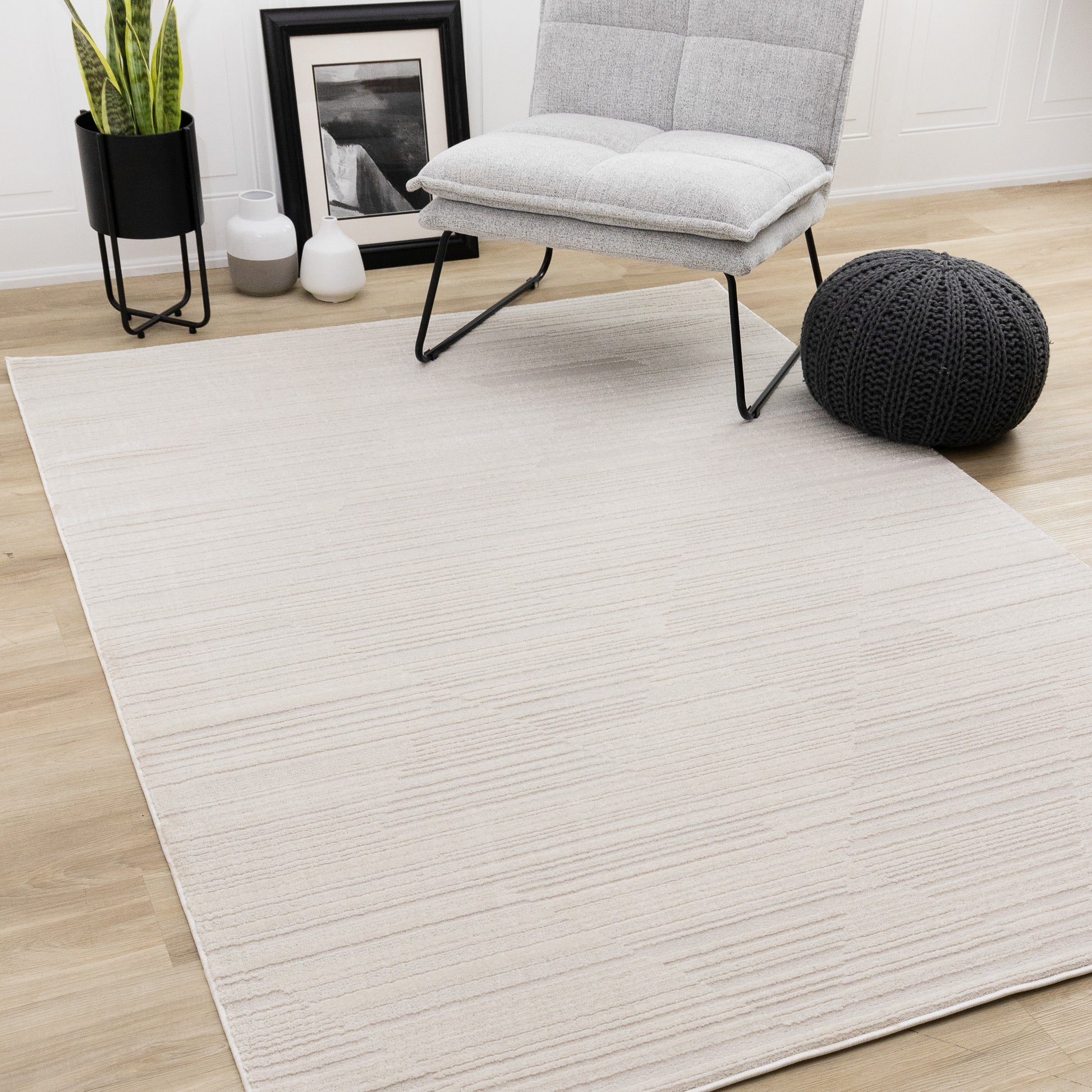 Modern Trellis Beige Area Rug-2