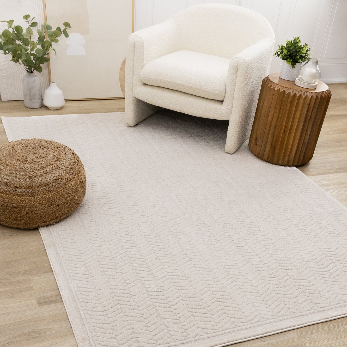Modern Chevron Beige Area Rug-2