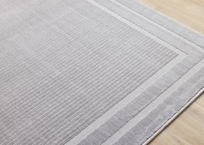 Contemporary Border Grey Area Rug