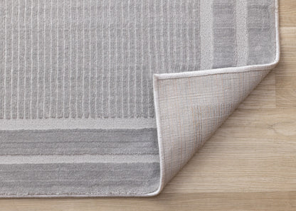 Contemporary Border Grey Area Rug