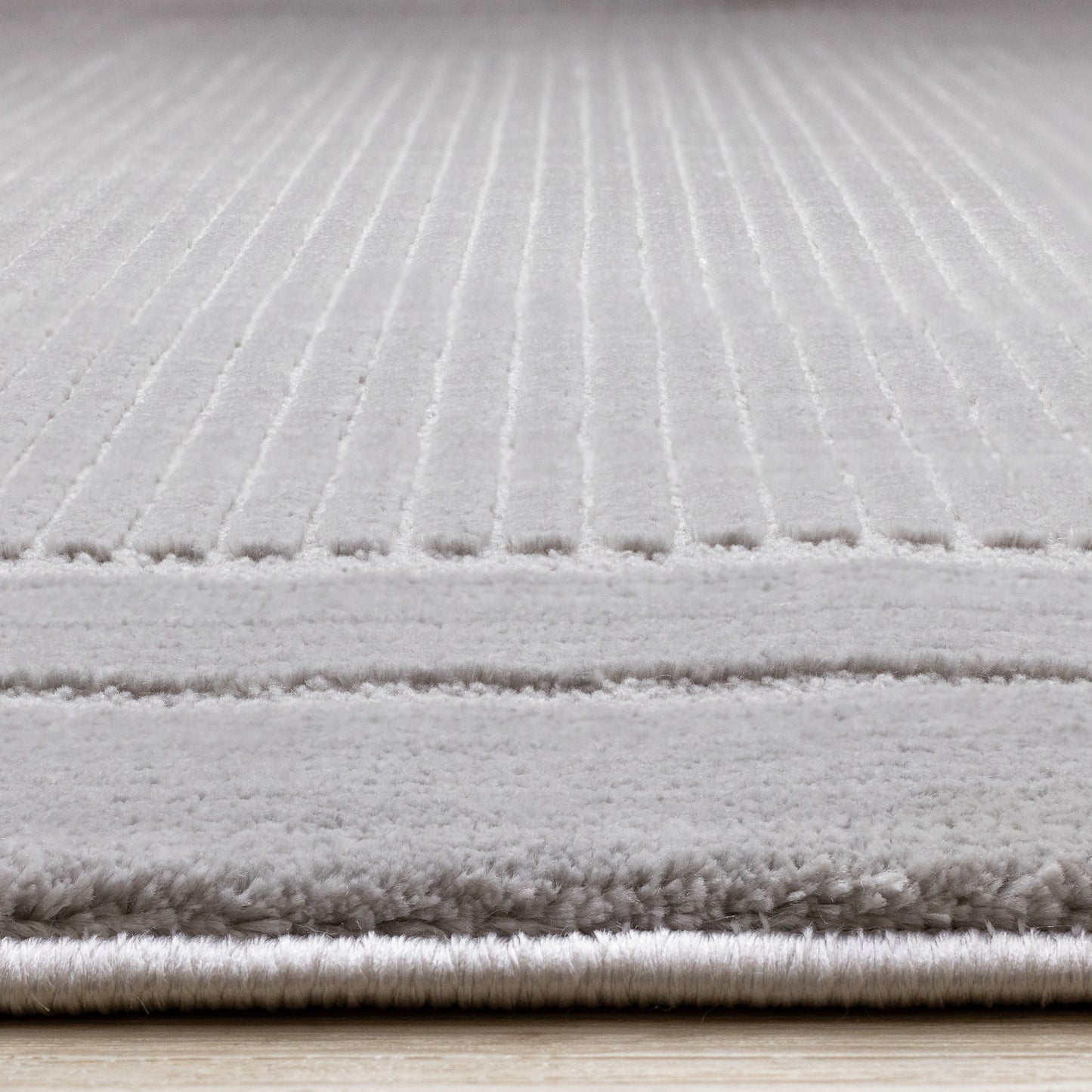 Contemporary Border Grey Area Rug