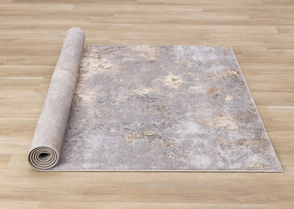Contemporary Distressed Taupe Area Rug