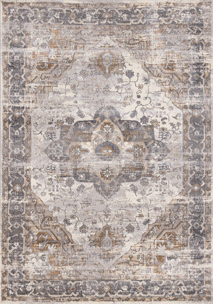 Traditional Border Grey Area Rug