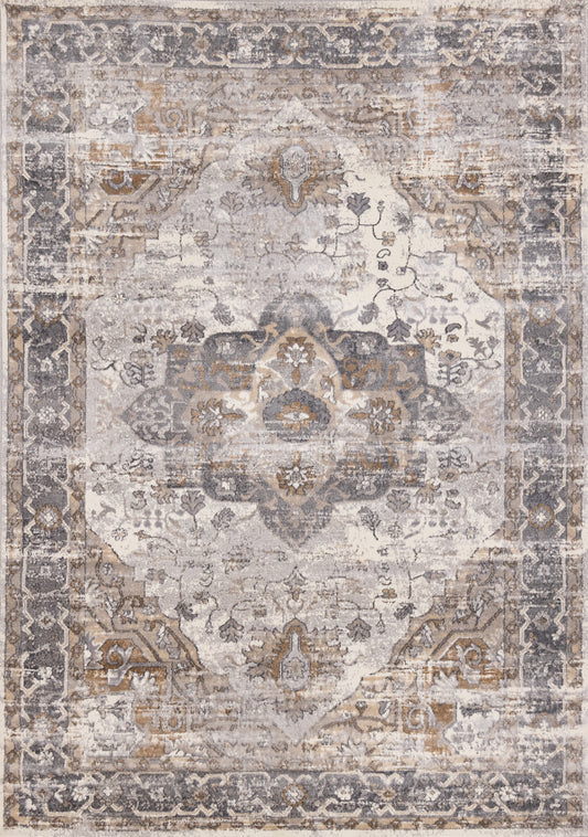 Traditional Border Grey Area Rug