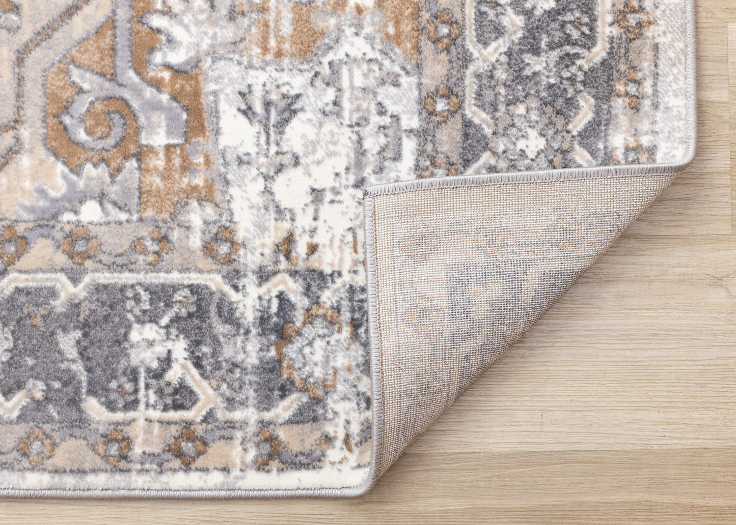 Traditional Border Grey Area Rug