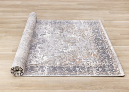 Traditional Border Grey Area Rug