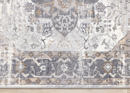 Traditional Border Grey Area Rug