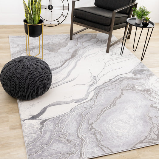 Contemporary Organic Grey Area Rug