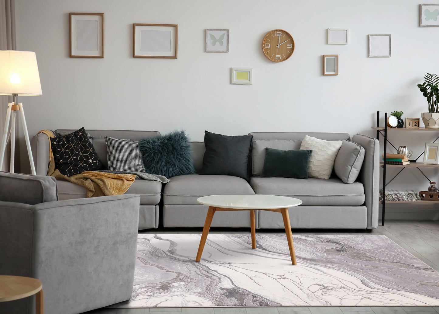 Contemporary Organic Grey Area Rug