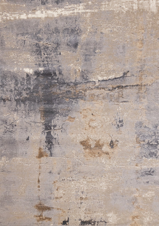 Contemporary Distressed Taupe Area Rug