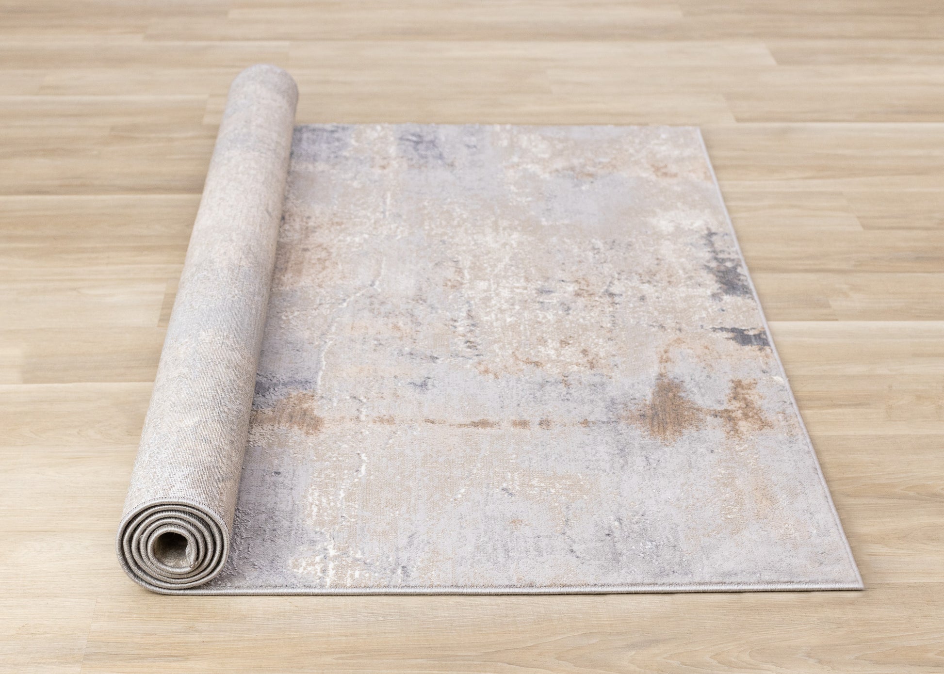 Contemporary Distressed Taupe Area Rug-7
