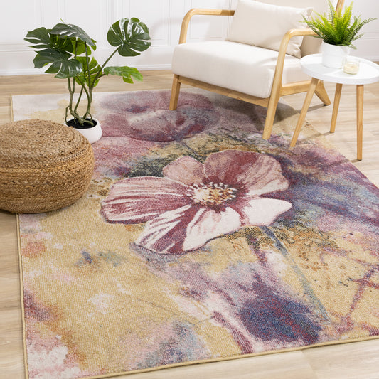 Contemporary Botanical Rug  Indoor Area