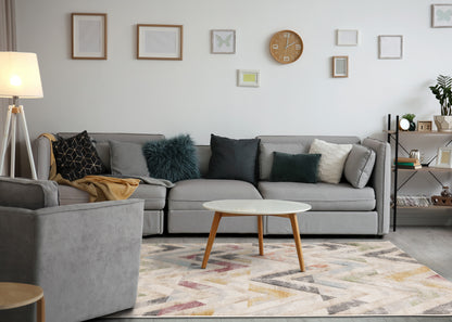 Modern Chevron Area Distressed Indoor-3
