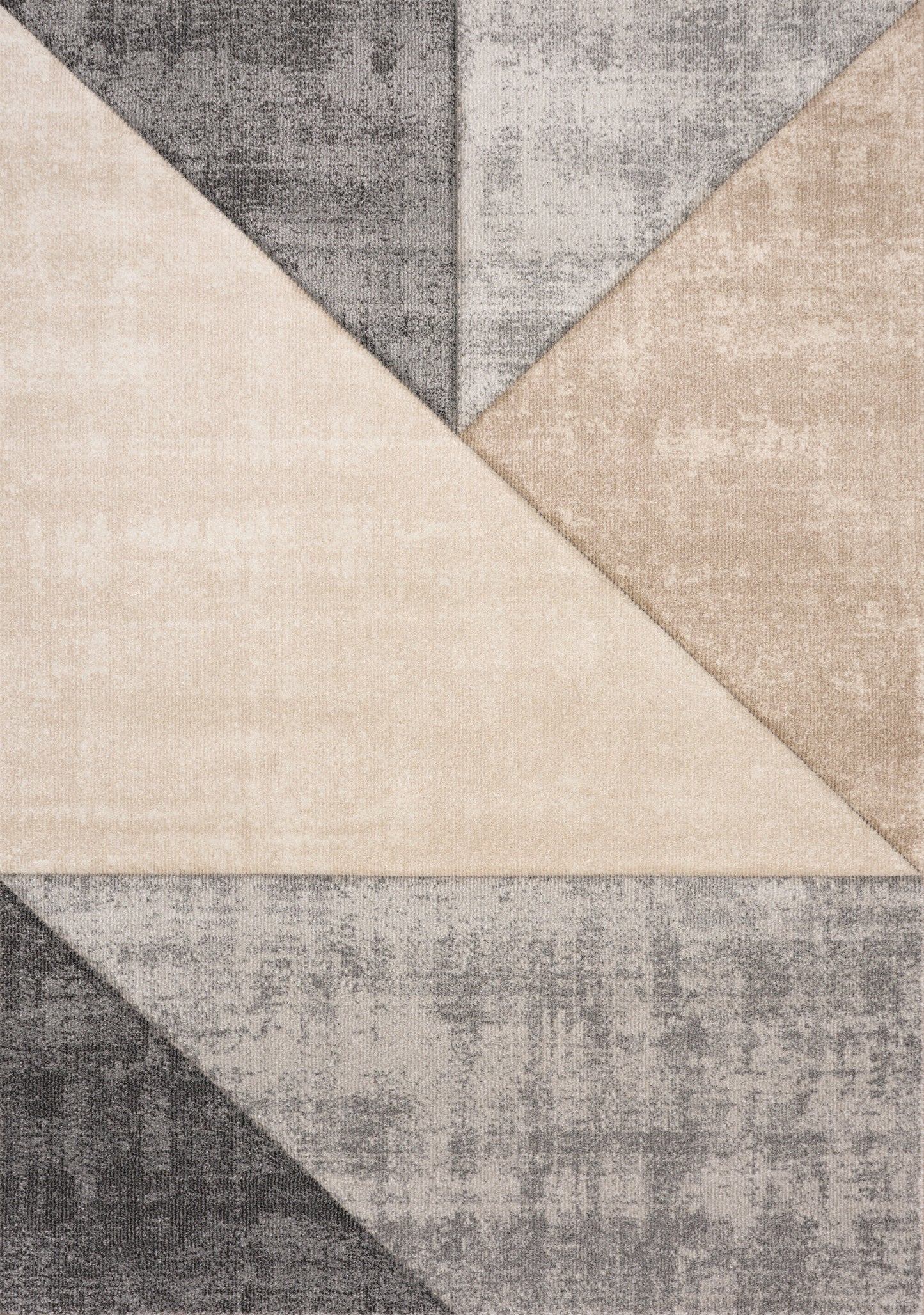 Modern Distressed Geometric Grey Area Rug