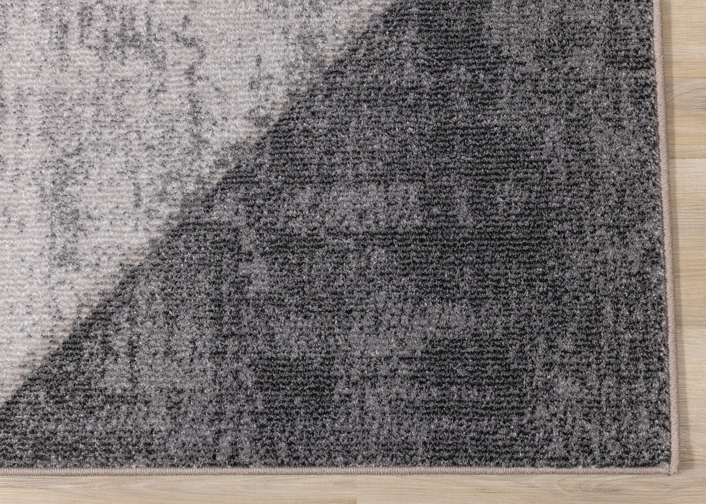 Modern Distressed Geometric Grey Area Rug