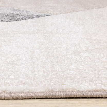 Modern Distressed Geometric Grey Area Rug