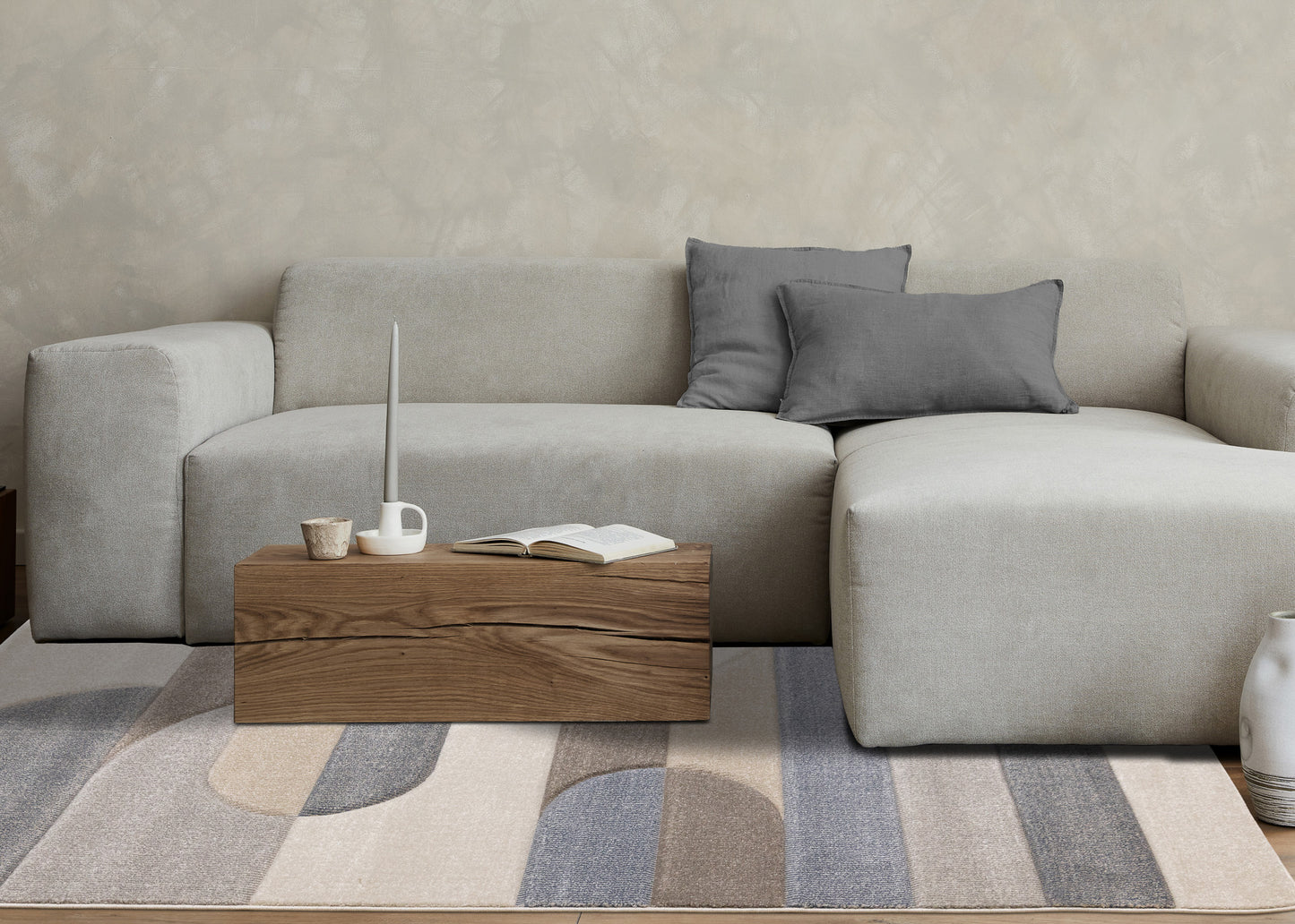 Art Geometric Blue Area Rug-3
