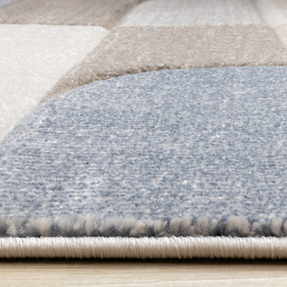 Art Geometric Blue Area Rug-9