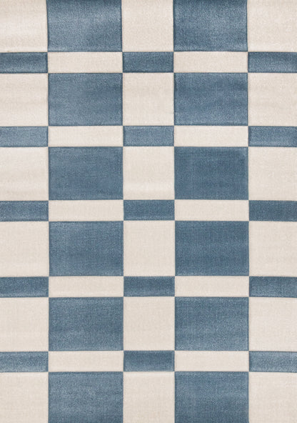 Art Geometric Blue Area Rug-1