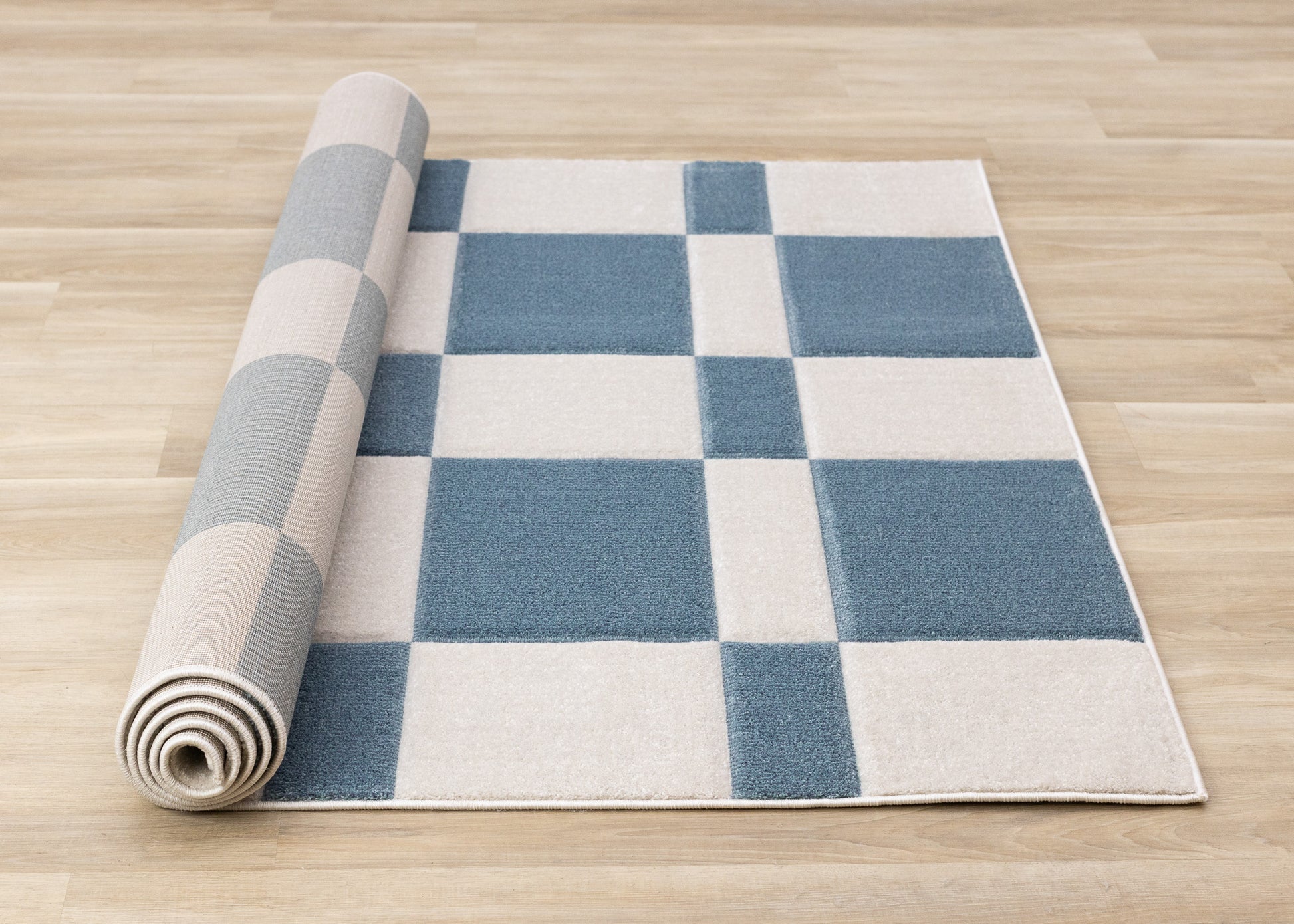 Art Geometric Blue Area Rug-7