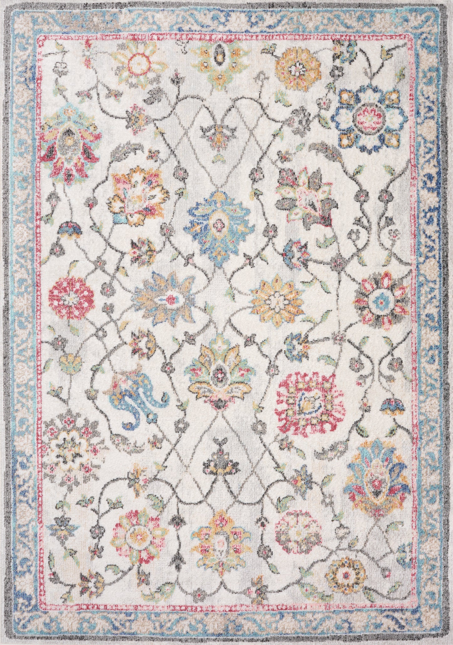 Classic Traditional Classic Cream Area Rug-1