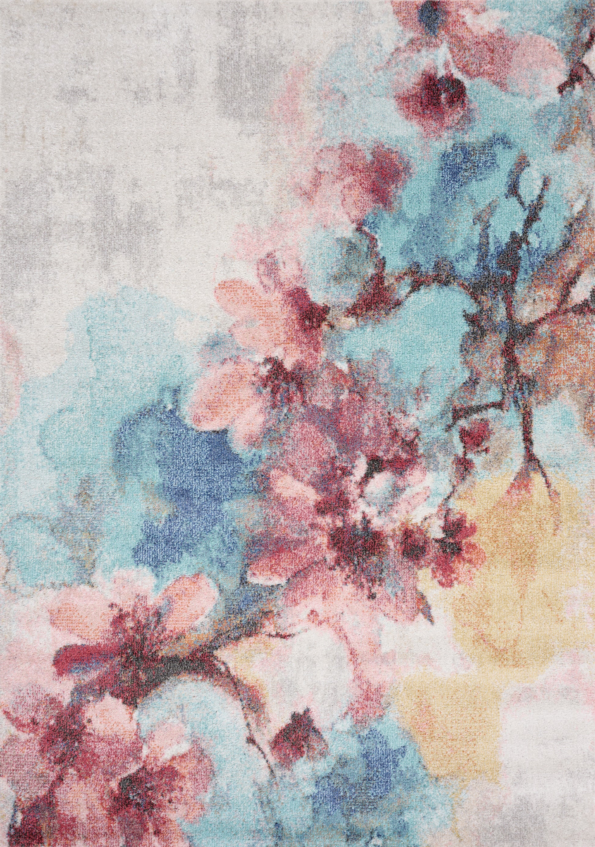 Modern Botanical Cream Area Rug-1