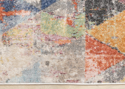 Mid-Century Geometric Rug  Indoor Area