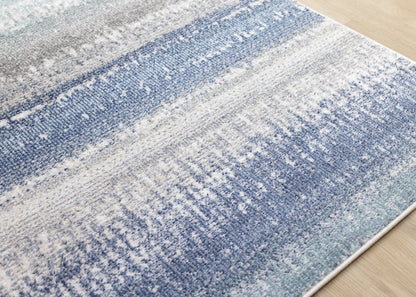 Contemporary Distressed Blue Area Rug-4