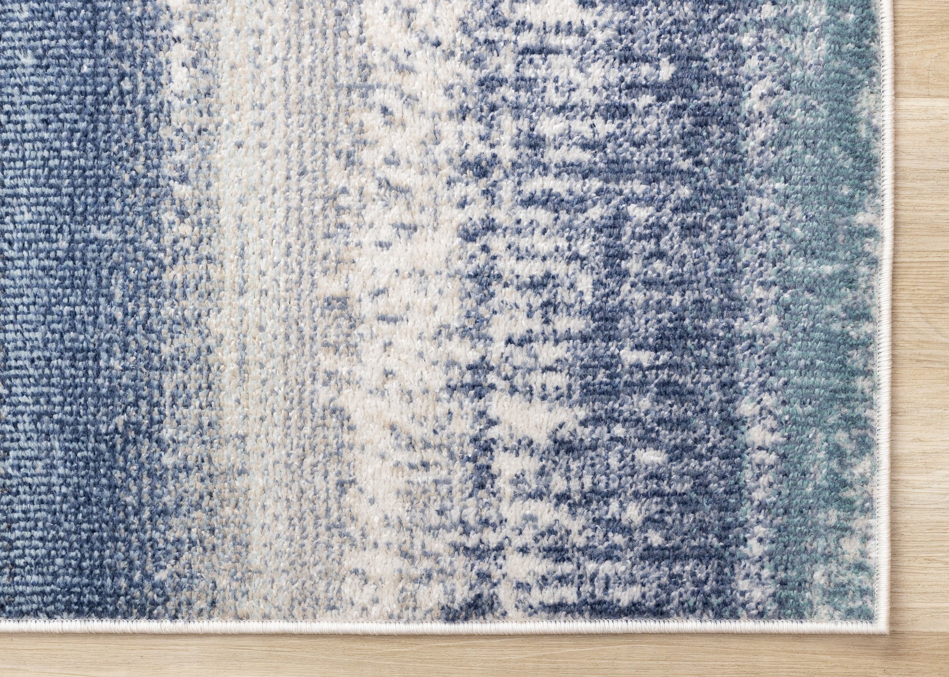 Contemporary Distressed Blue Area Rug-5