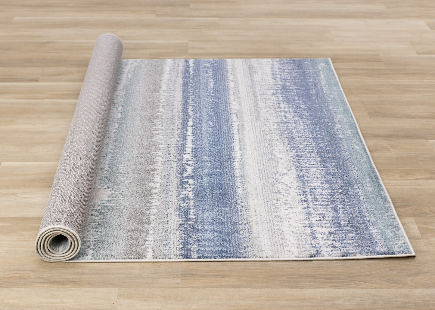 Contemporary Distressed Blue Area Rug-7